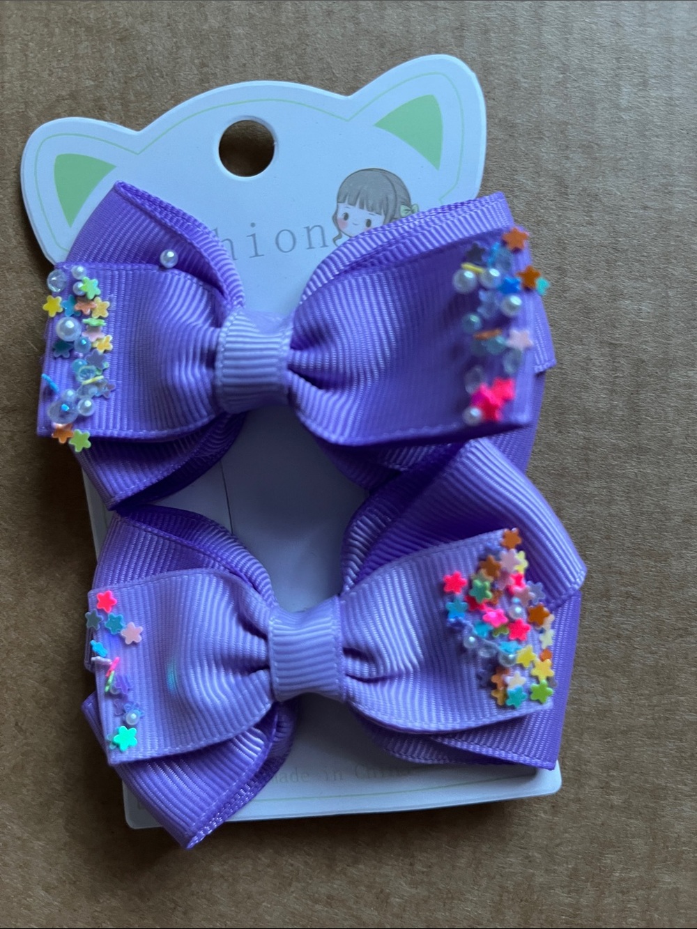 Hello Kitty Lavender Bow and Character Hair Clip Set - Picture 5 of 7